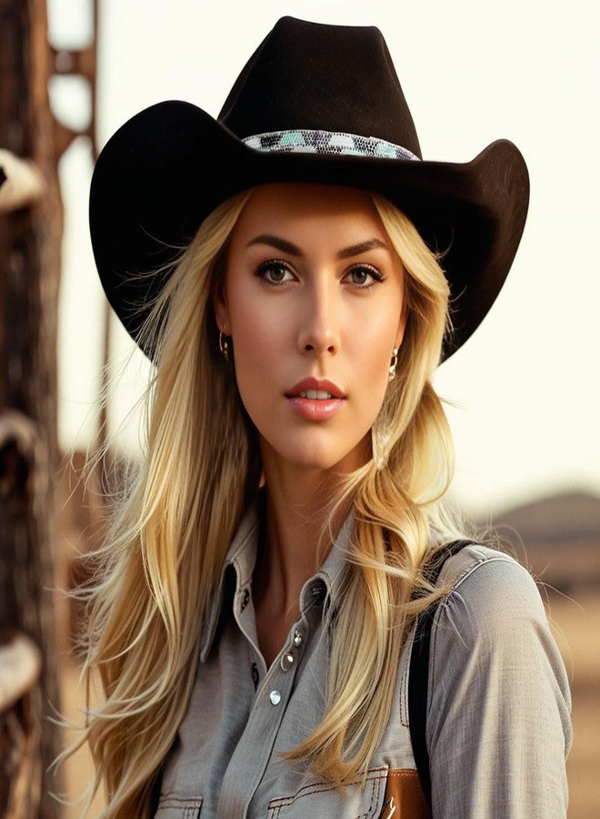 DOCILA Cowboy Hat Bands Women Men, Western Rhinestone Beaded Hat Belts, Country Detachable Panama Fedora Cowgirl Hats Strap, Sombrero Vaquero Rodeo Headbands - Image 2